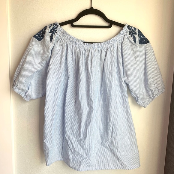 Blue and White Floral Top - Picture 2 of 3